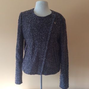 GAP nubby tweed jacket Asymmetrical zipper